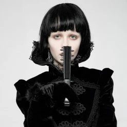 Punk Rave Accessories Gothic Fabric Rivet Fan