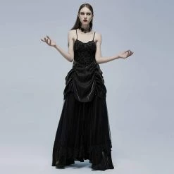 Punk Rave Women's Stuff Gothic Strappy Ruffle Layered Slip Dress