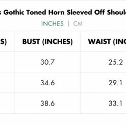 Punk Rave Gothic Toned Horn Sleeved Off Shoulder Shirt Women's Stuff