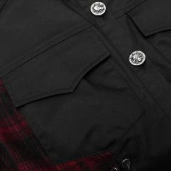 Punk Rave Women's Stuff Punk Plaid Splice Mesh Strappy Shirt