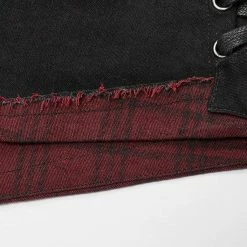 Punk Rave Punk Plaid Splice Strappy Buckles Shorts Women's Stuff