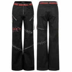 Punk Rave Punk Splice Zipper Straight Pants Women's Stuff