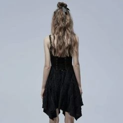 Punk Rave Punk Strappy Ripped Irregular Slip Dress
