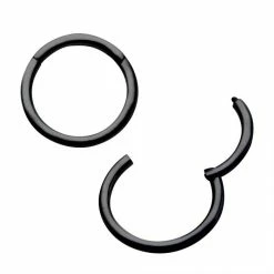 BodyVibe Black Plated Hinged Segment Ring - 18g 3/8" Jewelry