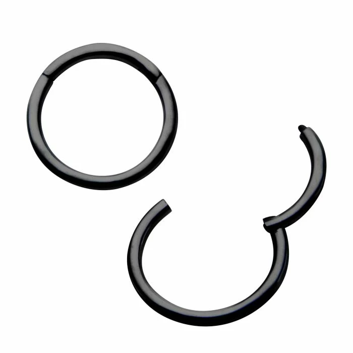 BodyVibe Jewelry Black Plated Hinged Segment Ring - 20g 3/8" 4 BodyVibe Jewelry Black Plated Hinged Segment Ring - 20g 3/8"