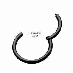 BodyVibe Jewelry Black Plated Hinged Segment Ring - 20g 3/8"