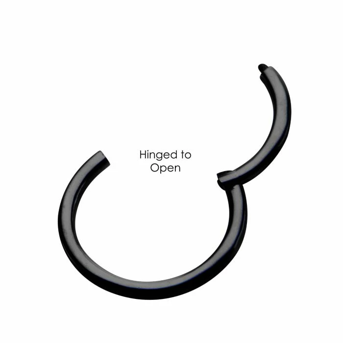 BodyVibe Jewelry Black Plated Hinged Segment Ring - 20g 3/8" 3 BodyVibe Jewelry Black Plated Hinged Segment Ring - 20g 3/8"