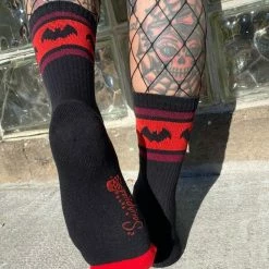 Sourpuss Bat Stripe Crew Socks Gift Ideas