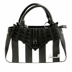 Sourpuss Locked Out Purse - Black & White Stripes