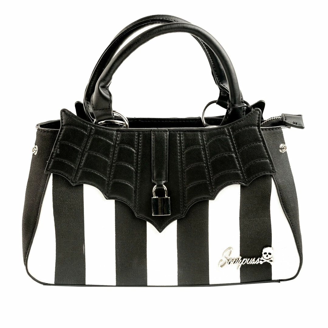 Sourpuss Locked Out Purse - Black & White Stripes 3 Sourpuss Locked Out Purse - Black & White Stripes