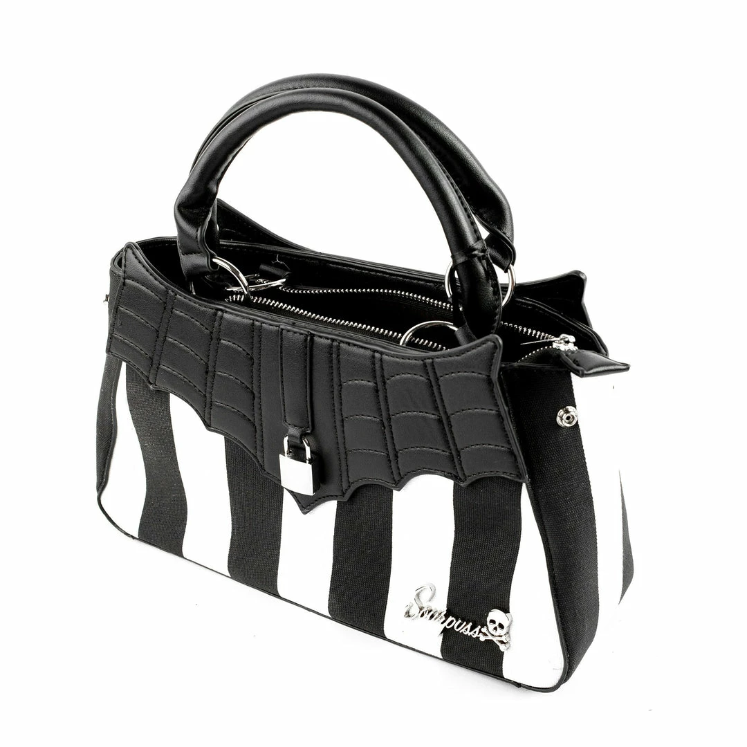 Sourpuss Locked Out Purse - Black & White Stripes 7 Sourpuss Locked Out Purse - Black & White Stripes