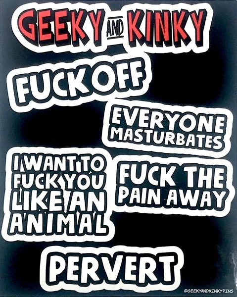 Geeky And Kinky Sticker Sheet Set 3-Pack 5 Geeky And Kinky Sticker Sheet Set 3-Pack